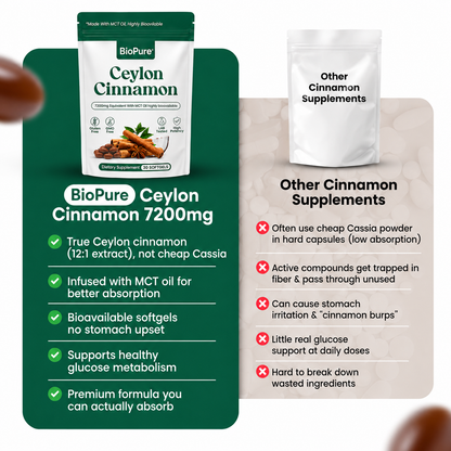 Ceylon Cinnamon 7200mg Equivalent with MCT Oil