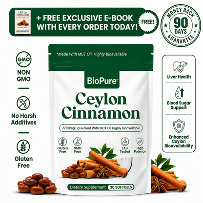 Ceylon Cinnamon 7200mg Equivalent with MCT Oil